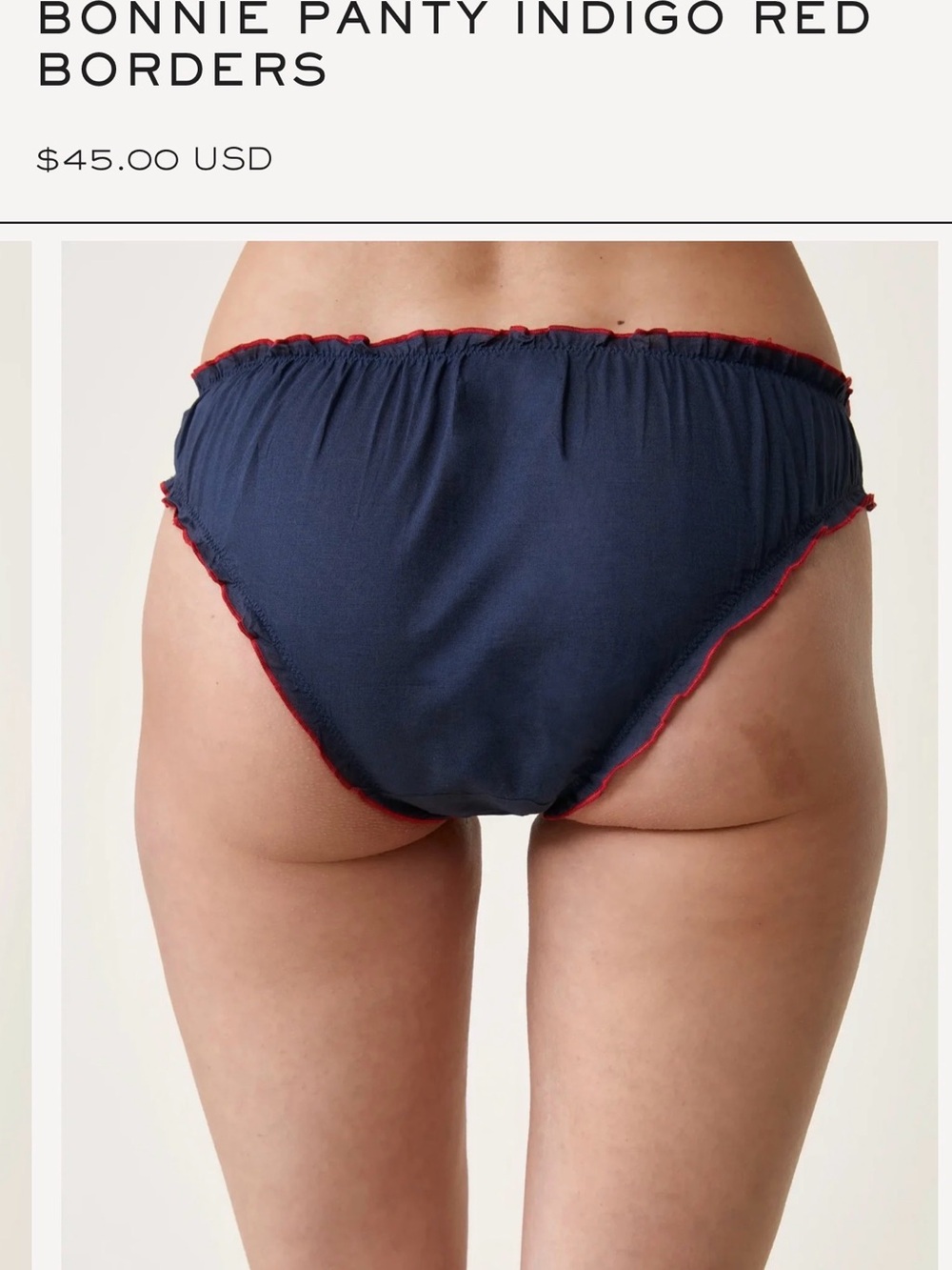SCARLETTE ATELIERS French Cotton Bonnie Indigo Panty Parisian Panties Underwear - Picture 8 of 9